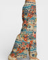 Colorful patterned pants on a mannequin against a white background
