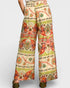 Colorful patterned pants on a white background