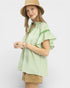 Lime Gingham Lace Trim Top