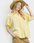 Yellow Gingham Puff Sleeve Top