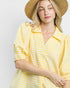Yellow Gingham Puff Sleeve Top