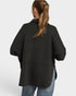 Black Snap Collar Pullover