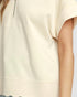 Cream Scallop Hem Quarter Zip Top
