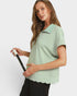 Sage Scallop Hem Quarter Zip Top