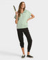 Sage Scallop Hem Quarter Zip Top