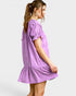 Lilac Heart Textured Cotton Mini Dress