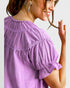 Lilac Heart Textured Cotton Mini Dress