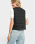 Black Heart Quilted Tie Front Vest