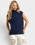 Navy Sleeveless Turtleneck Sweater