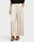 Oatmeal Linen Blend Wide Leg Pants