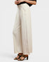 Oatmeal Linen Blend Wide Leg Pants