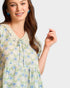 Ivory & Blue Bow Print Lace Collar Blouse