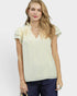 Ivory Lace Trim Textured Flutter Sleeve Top