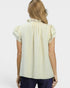 Ivory Lace Trim Textured Flutter Sleeve Top