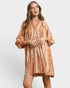 Terracotta Leaf Print Mini Dress