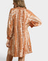 Terracotta Leaf Print Mini Dress