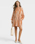 Terracotta Leaf Print Mini Dress