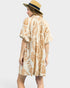 Cream & Latte Leaf Print Mini Dress