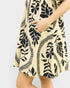 Cream & Black Leaf Print Mini Dress