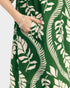 Green & Cream Leaf Print Mini Dress