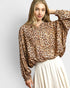 Tan Leopard Long Sleeve Blouse
