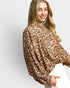 Tan Leopard Long Sleeve Blouse