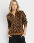 Camel Leopard Half Zip Pullover