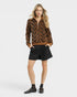 Camel Leopard Half Zip Pullover