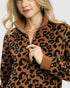 Camel Leopard Half Zip Pullover
