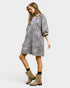 Cream Leopard Contrast Collar Mini Dress