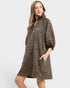 Chocolate Leopard Contrast Collar Mini Dress