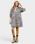 Cream Leopard Contrast Collar Mini Dress