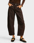 Dark Brown Leopard Barrel Pants