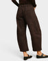 Dark Brown Leopard Barrel Pants