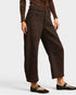 Dark Brown Leopard Barrel Pants