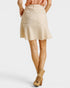 Ecru Denim Ruffle Mini Skirt