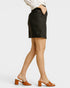 Black Button Front Mini Skirt