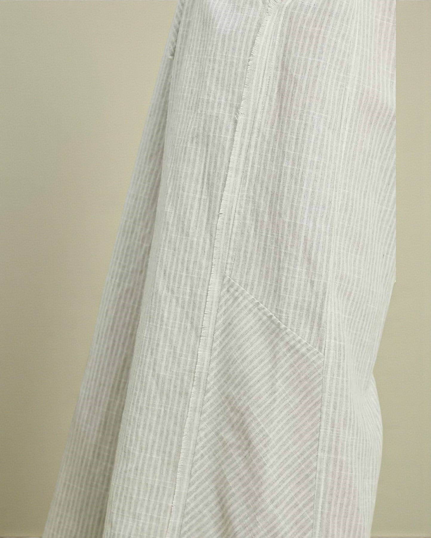 Oatmeal & Ivory Stripe Drawstring Wide Leg Pants