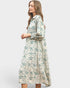 Palm Green Botanical Linen Midi Dress