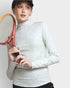 Heather Gray Mock Neck Long Sleeve Top