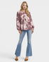 Mauve Metallic Long Sleeve Blouse