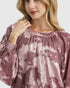 Mauve Metallic Long Sleeve Blouse