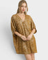 Antique Gold Metallic Leopard Tunic Dress