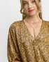 Antique Gold Metallic Leopard Tunic Dress