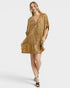 Antique Gold Metallic Leopard Tunic Dress