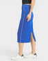Cobalt Blue Contrast Trim Midi Skirt