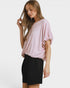Light Mauve Gingham Bubble Hem Top