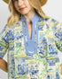 Blue Porcelain Print Mini Dress