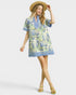 Blue Porcelain Print Mini Dress