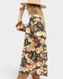 Black Floral Contrast Trim Mini Dress